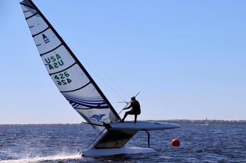 A Class catamaran racing action at the Caterwaul Regatta photo copyright Caterwaul Regatta Fall 2022 taken at St. Andrews Bay Yacht Club and featuring the A Class Catamaran class