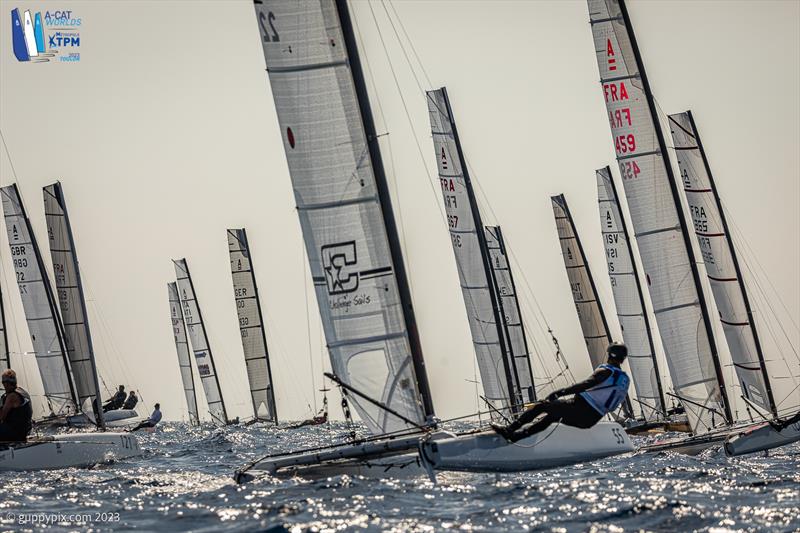 A-Cat Worlds at Toulon, France Day 4 - the Classic race gets off into champagne conditions for many - photo © Gordon Upton / www.guppypix.com