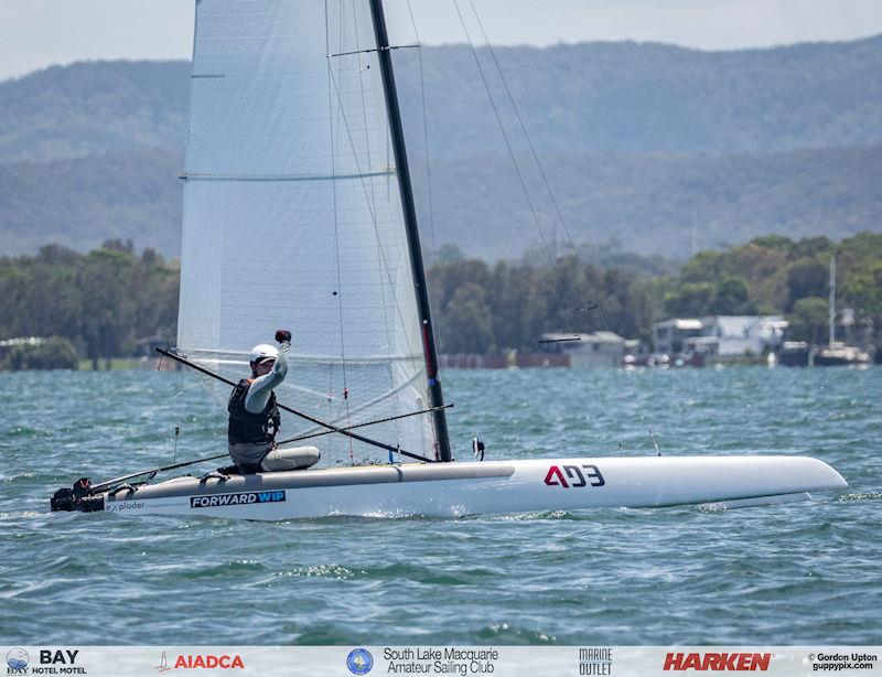 Australian A-Cat Nationals on Lake Macquarie Day 4 - a victorious Adam Beattie wins the A-Class Open National Championships - photo © Gordon Upton / www.guppypix.com