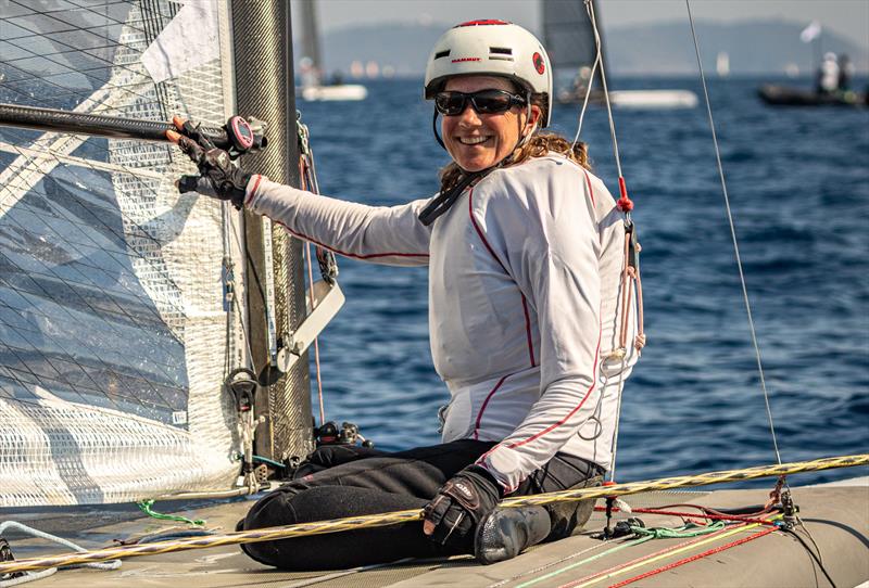 German sailor Katrin Brunner sails on Lake Bodensee, so watch out if the wind goes light for the fleet, and she will use herskills to good effect photo copyright Gordon Upton / www.guppypix.com taken at  and featuring the A Class Catamaran class
