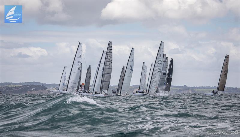 PredictWind A-Class Cat Worlds 2025 Day 4 - Open fleet race of the day second start - photo © Gordon Upton / www.guppypix.com