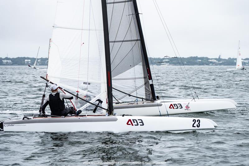 Bob Hodges ready to roll the competition - 2026 A-Class Midwinter Championship - Day 3 - photo © Hannah Lee Noll