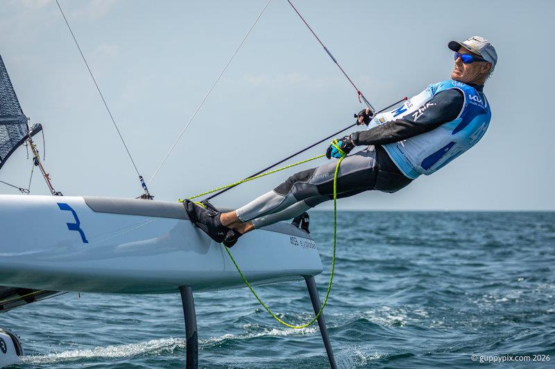 Former Classic World and Euro champion, Gustavo Doreste ESP, is a hard sailor to beat, and he is on home waters this time - photo © Gordon Upton / www.guppypix.com