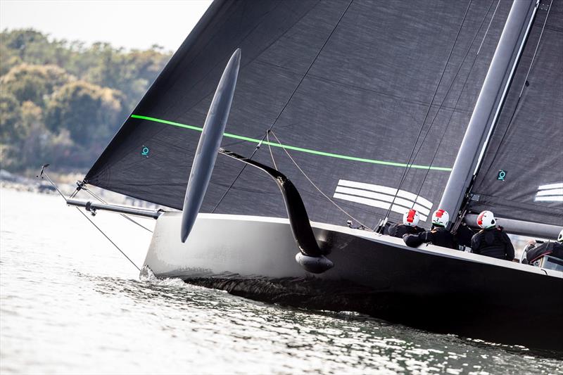 The foil arm will be a supplied one design part, the wing attached to it is designed and built by the teams and the canting mechanism inside the boat is also a supplied one design part - America's Cup  photo copyright Amory Ross - NYYC American Magic taken at New York Yacht Club and featuring the ACC class