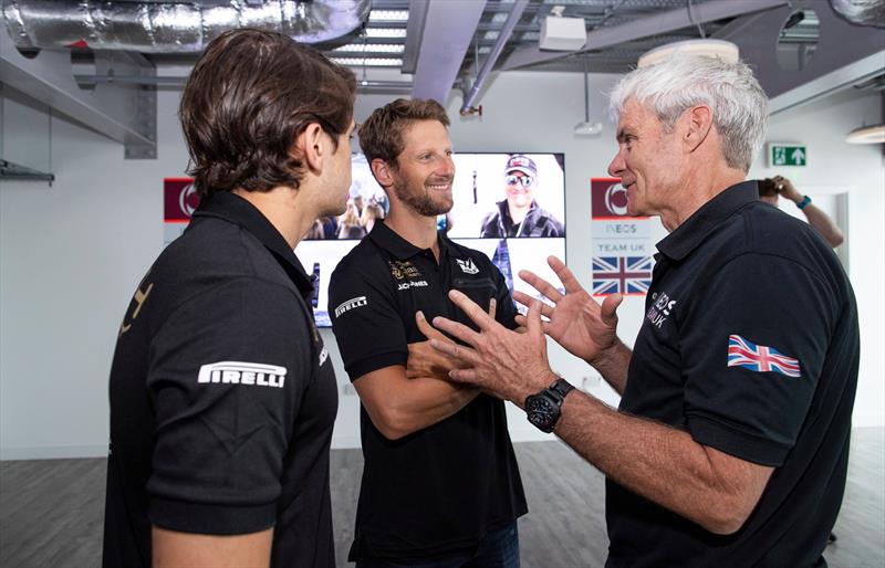 Grant Simmer CEO (right)  with Haas F1 drivers at the team base- INEOS Team UK photo copyright Lloyd Images taken at Royal Yacht Squadron and featuring the ACC class