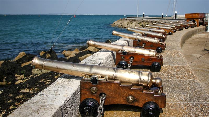 RYS Cannons overlook the Solent - possible venue for the 37th America's Cup - Royal Yacht Squadron, Cowes, Isle of Wight - June 2019 photo copyright Richard Gladwell / Sail-World.com taken at Royal Yacht Squadron and featuring the ACC class