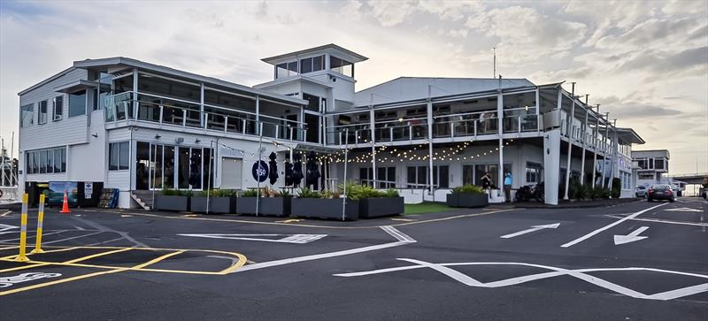 Royal New Zealand Yacht Squadron with the Annual General Meeting being conducted inside - December 9, 2021 - photo © Richard Gladwell - Sail-World.com/nz