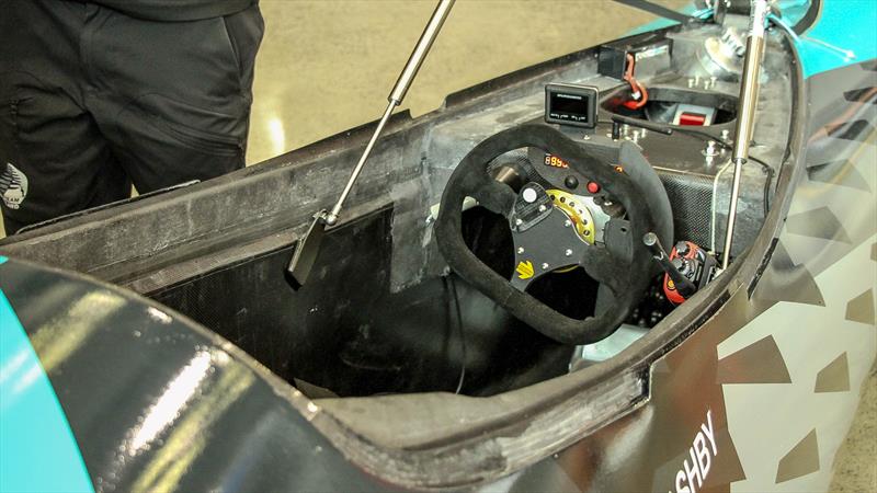 Project Speed - Horonuku's cockpit has little instrumentation - Emirates Team New Zealand - Test run - Whenuapai -May 20, - photo © Richard Gladwell / Sail-World.com