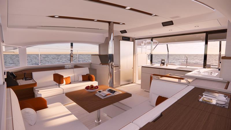 45 Sail - Saloon - photo © Aquila Catamarans