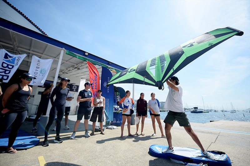 Mubadala Brazil SailGP Team and Nas Mares host the Driving Change - Foiling Clinic Rio ahead of the ENEL Rio Sail Grand Prix - April 08, 2026 photo copyright Alexandre Loureiro/SailGP taken at Iate Clube do Rio de Janeiro and featuring the  class