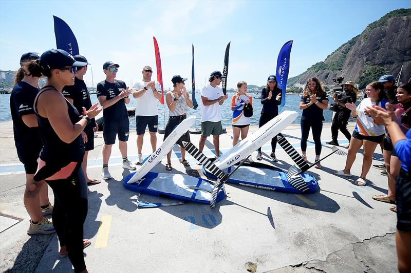 Mubadala Brazil SailGP Team and Nas Mares host the Driving Change - Foiling Clinic Rio ahead of the ENEL Rio Sail Grand Prix - April 08, 2026 photo copyright Alexandre Loureiro/SailGP taken at Iate Clube do Rio de Janeiro and featuring the  class