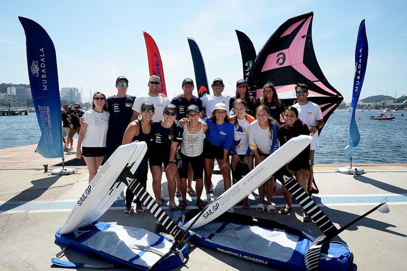 Mubadala Brazil SailGP Team and Nas Mares host the Driving Change - Foiling Clinic Rio ahead of the ENEL Rio Sail Grand Prix - April 08, 2026 photo copyright Alexandre Loureiro/SailGP taken at Iate Clube do Rio de Janeiro and featuring the  class