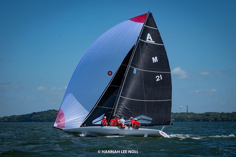 Kyle Navin earns silver at A Scow Nationals photo copyright Hannah Lee Noll taken at Hoofer Sailing Club and featuring the A Scow class