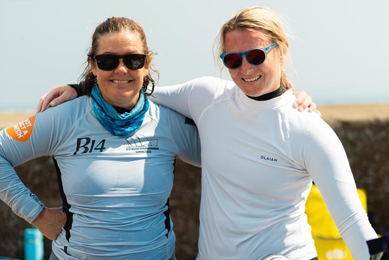 Lucy Loughton and Karen Branch following their successes at the B14 Global Championship - photo © B14 Class Association 