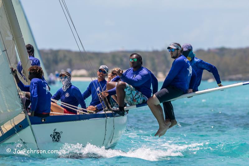 Her wooden hull repaired, Tari Anne sails to a third-place finish in Class-B photo copyright Jan Pehrson taken at  and featuring the Bahamian Sloop class