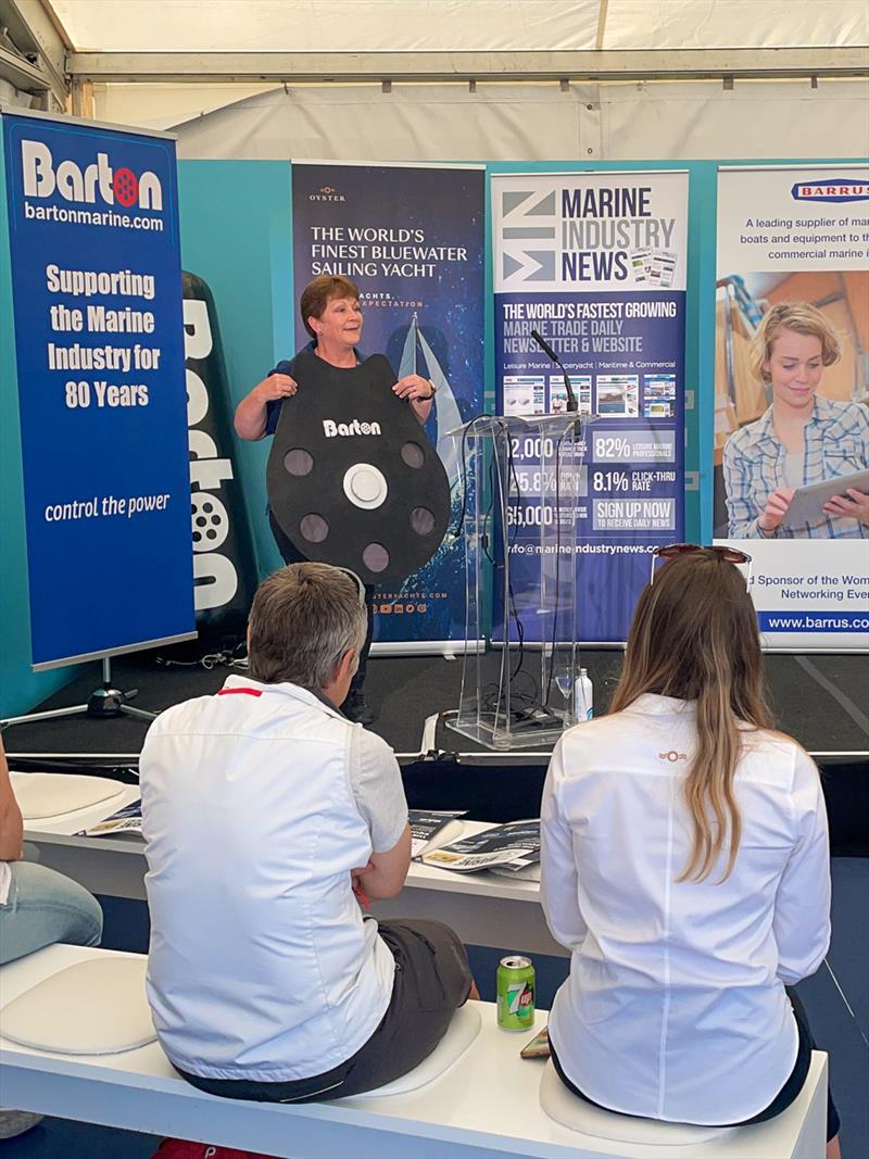 Hazel talking at the Women in Marine Day 2021 photo copyright Barton Marine taken at  and featuring the  class