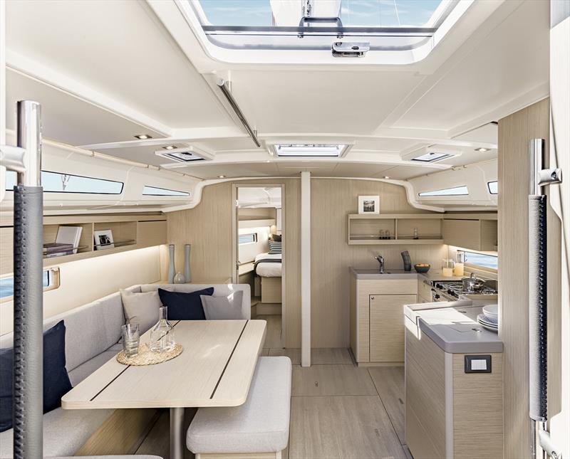 Main Saloon of the Beneteau Oceanis 40.1, and remember it is just 40 feet... Impressive - photo © Nicolas Claris