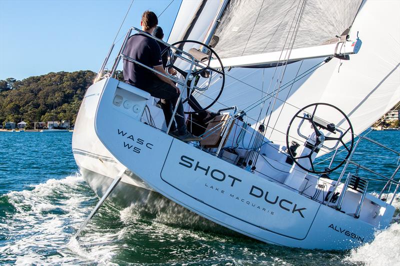 Seated helming just as suitable as standing - Beneteau First 36 - photo © John Curnow