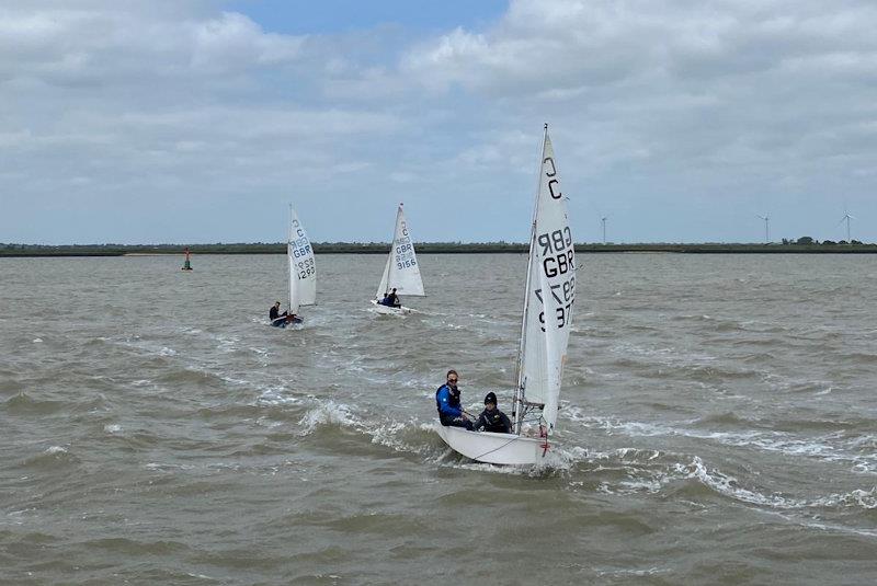 Cadet class at the Corinthian Otters open meeting in Burnham photo copyright Jo Jones taken at Royal Corinthian Yacht Club and featuring the Cadet class