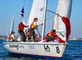 Spinnakers flying at the finish - 2025 Port of Los Angeles Harbor Cup © Bronny Daniels / Joysailing.com