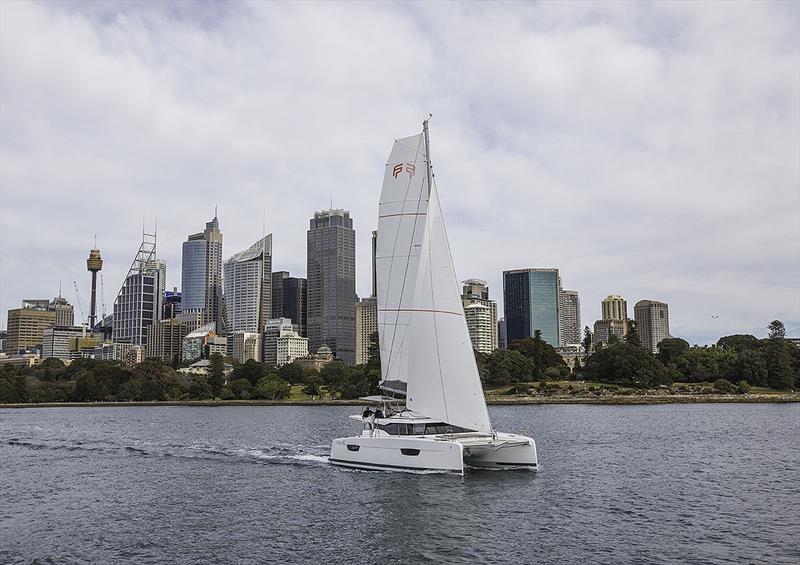 Fountaine Pajot's new Astréa 42 sailing on Sydney Harbour - photo © John Curnow