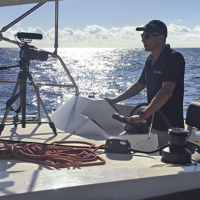 See! It is work... Making instructional videos. Sure. Sure. Sure photo copyright Jason Chipp taken at  and featuring the Catamaran class