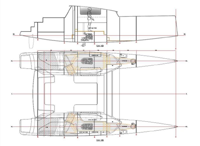 Layout of the Scape 40 performance cruising cat. - photo © Ronnie Knight