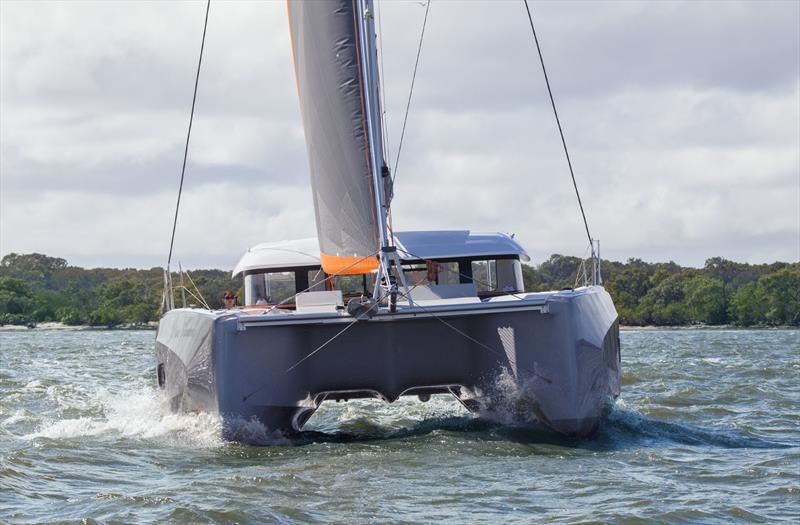 Windward hull lifts but is not airborne - Excess 11 photo copyright John Curnow taken at Southport Yacht Club and featuring the Catamaran class