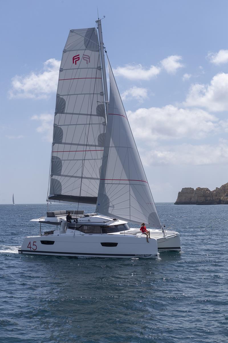 A Fountaine Pajot Elba 45 was just one of several models sold by Multihull Solutions at the Sydney Boat Show photo copyright Gilles Martin-Raget taken at  and featuring the Catamaran class
