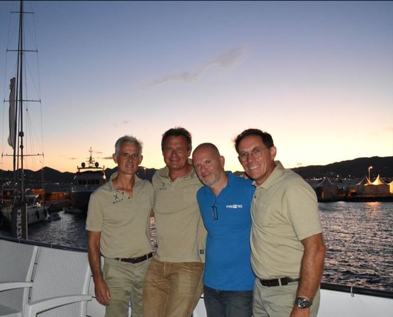 During the Cannes Yachting Festival, the partners of Océan Développement with Madintec. From left to right : Jean GUYON, Marco SIMEONI, Matthieu ROBERT and Franck DAVID - photo © MODX
