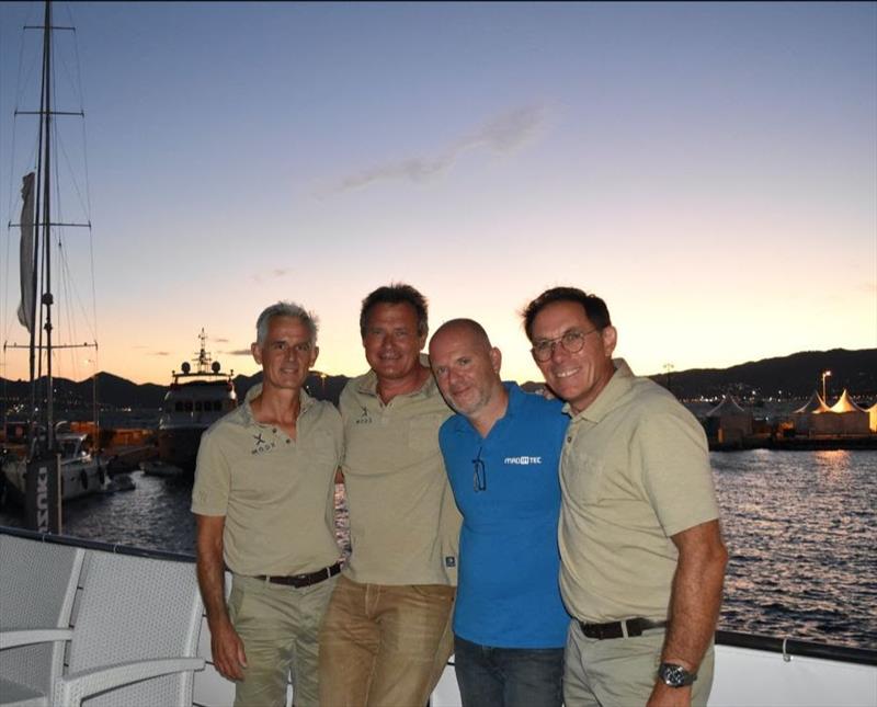 During the Cannes Yachting Festival, the partners of Océan Développement with Madintec. From left to right : Jean GUYON, Marco SIMEONI, Matthieu ROBERT and Franck DAVID photo copyright MODX taken at  and featuring the Catamaran class