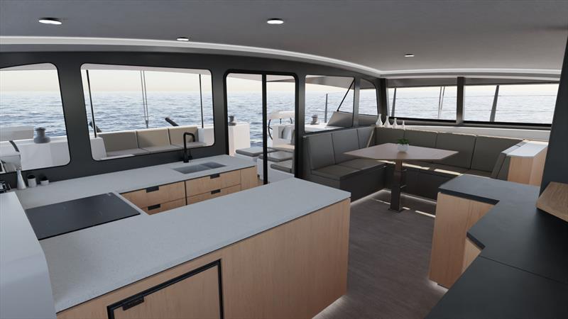 Volume afforded to the Main Saloon and Cockpit is exceptionally generous with the Cure 55 - photo © Cure Marine