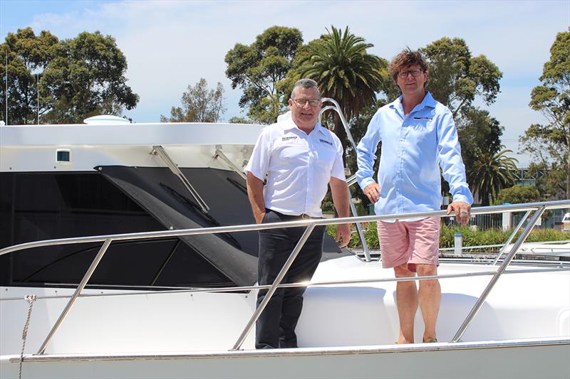 Terry Ryan and business partner Chris McRedmond photo copyright Pier 35 Boat Sales taken at  and featuring the Catamaran class