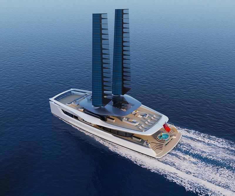 Dragonfly with her twin Aero Wing Sails by Rondal - photo © Dixon Yacht Design