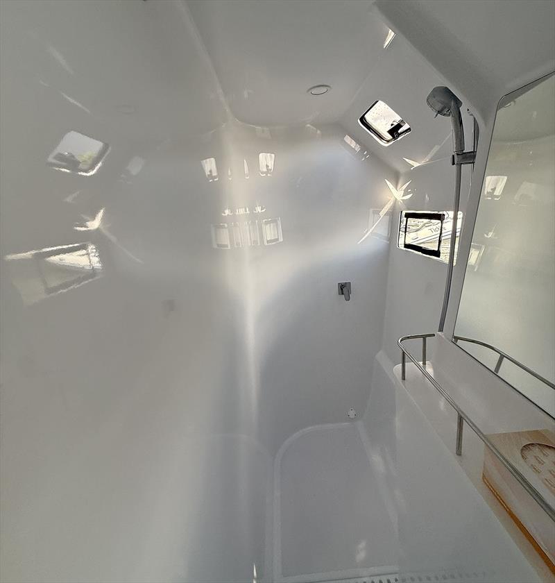 Evening Star - white gloss and low light - cannot hide a thing, so it is good there is nothing to disguise! - photo © Mahi Boats