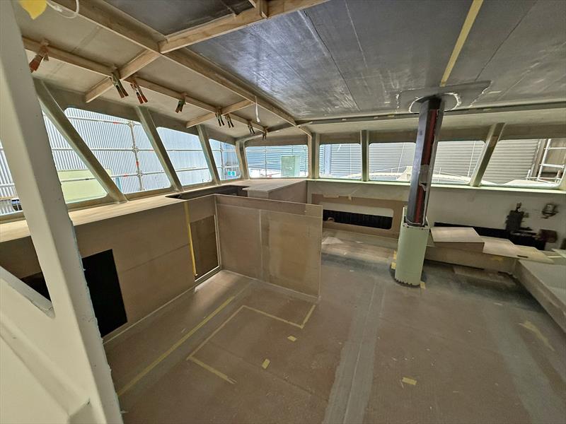 Once again - carbon where it matters - such as taking the lid-stpped mast down to the H-Frame underneath the deck - Evening Star - photo © Mahi Boats