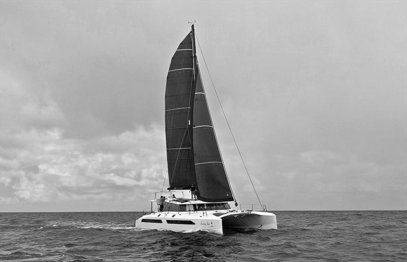 Evening Star changes gears by virtue of furlers rather than an overtly tall stick - photo © Mahi Boats