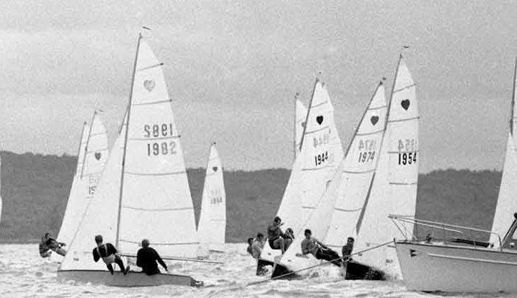 Mark Paterson (1982) successfully making a port-tack start - Cherub class - photo © Alan Roper