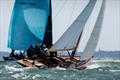 Harlequin – West Solent One-Design / David Heritage passes Spirit 46 Dido / Daniel and Suzie Anthony - 10th Hamble Classics Regatta © Paul Wyeth / www.pwpictures.com