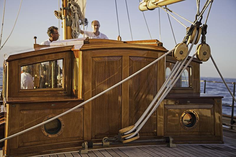 The mainsheet on board Hurrica V photo copyright Jack Murphy taken at  and featuring the Classic Yachts class