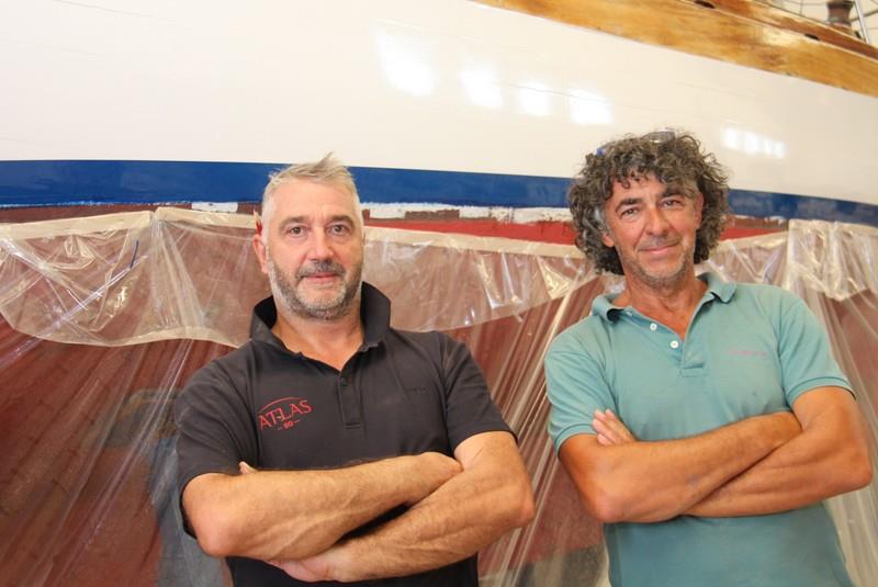 Shipwrights Paolo Skabar (left) and Odilo Simonit (right) photo copyright Paolo Maccione taken at  and featuring the Classic Yachts class
