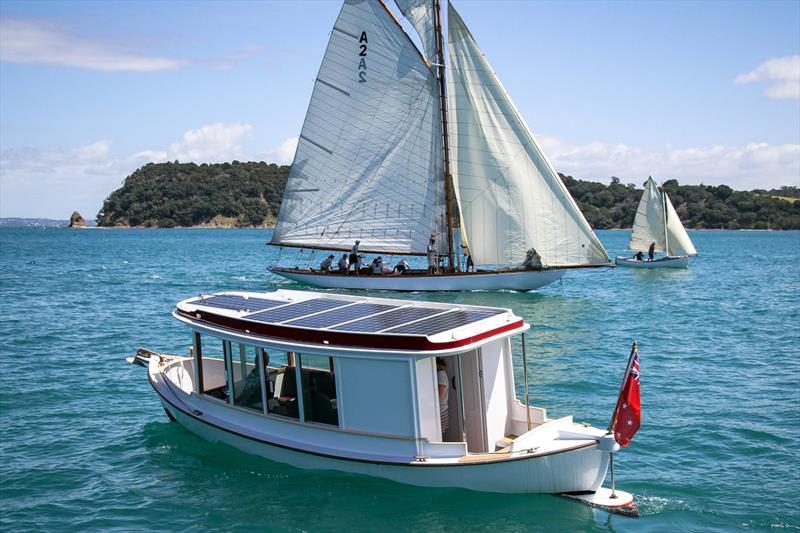 Rawhiti - A2 - with the converted electric powered former navy cutter - Mahurangi Regatta - January 29, 2022 - photo © Richard Gladwell - Sail-World.com/nz