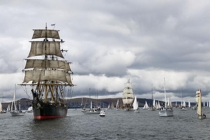 2023 Australian Wooden Boat Festival in Hobart - parading away.. - photo © John Curnow