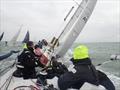 Action from Contessa 32 Nationals start line 2024 Merak II chasing Andaxi © Clive Hughes