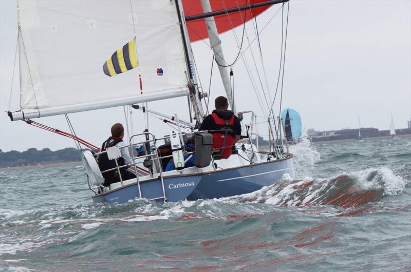 Carinosa chasing downwind - Contessa 32 class at Cowes Week photo copyright Rob Hamlett taken at Cowes Combined Clubs and featuring the Contessa 32 class