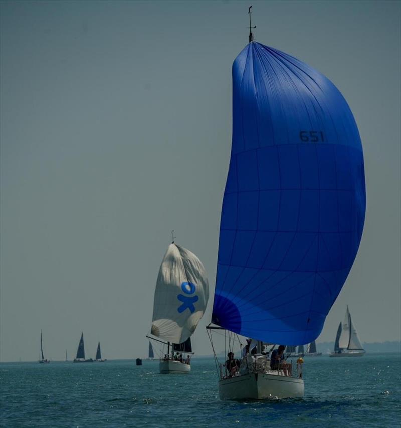 Downwind leg at Hamble River Inshore photo copyright Rob Hamlett taken at Hamble River Sailing Club and featuring the Contessa 32 class