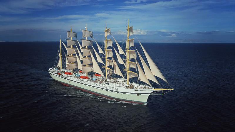 The world's largest square-rigged sailing vessel, Golden Horizon