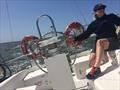 Lee at the the helm - Queenscliff Cruising Yacht Club Queenscliff Cup “KISS” (Keelboat Introduction for Sailing Savvy)