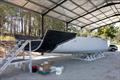 Centella, ex-Pegasus (and others) to become an express 56-foot cruiser - new stern, and an idea of how much the bulwark will add