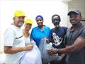 The Mullers delivering supplies to medical personnel in The Gambia